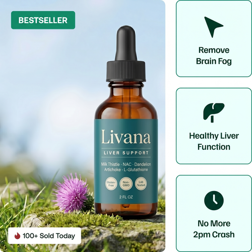 Livana Liver Support bestseller dropper bottle with liver-detox benefits